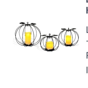 Source Unknown Black Metal Lantern Set